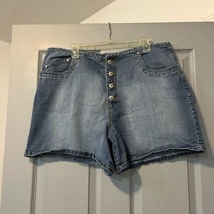 L.A. Blues Blue Jean Shorts Raw Edge Casual